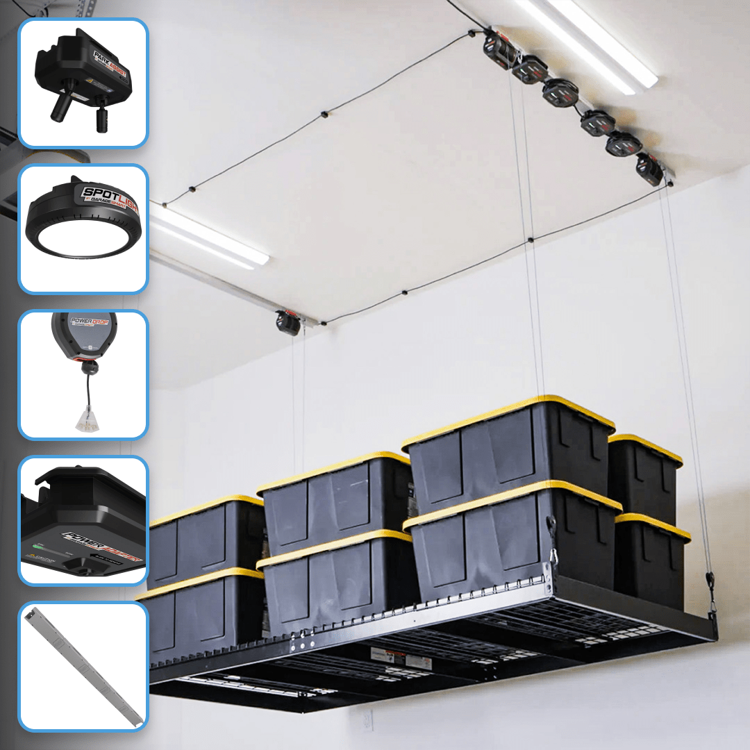 Powered garage ceiling storage sale