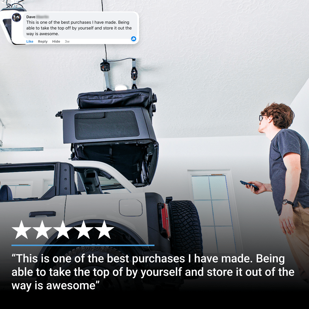 Bronco Hard Top Hoist - Smart Removal & Storage System – SmarterHome