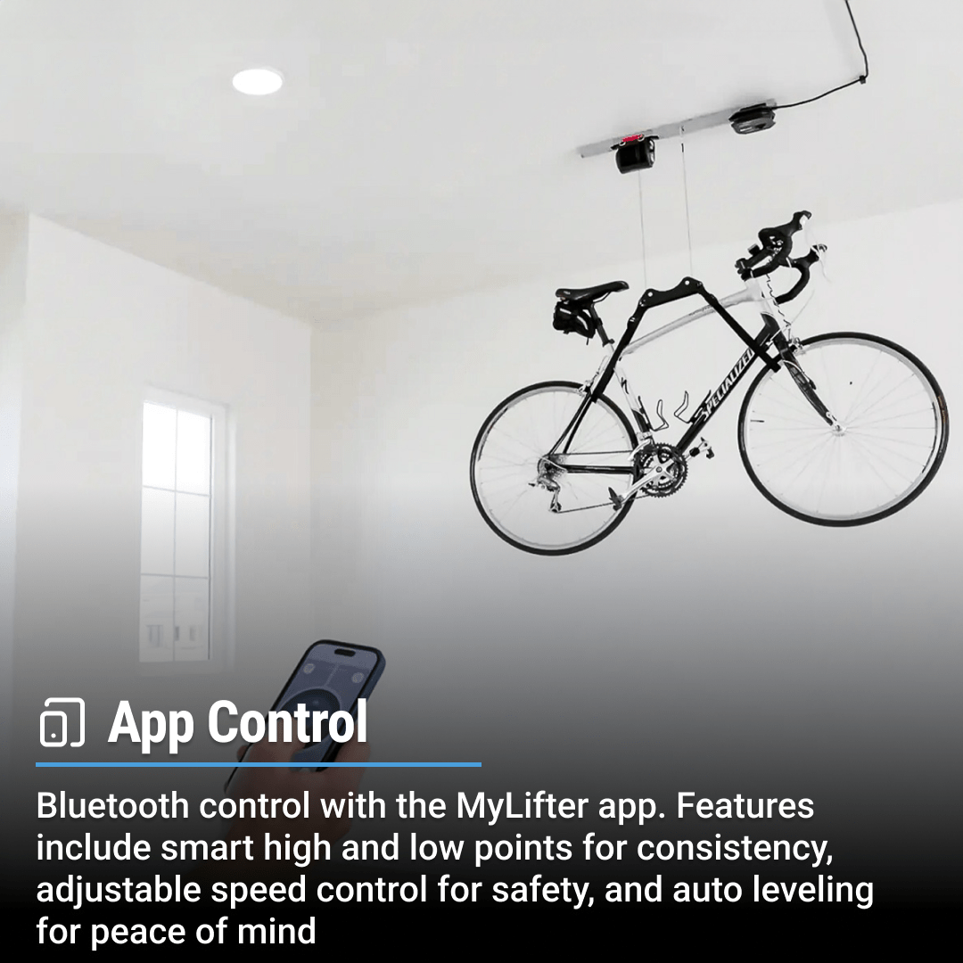 Single Bike Lifter Smart Overhead Garage Storage Hoist SmarterHome