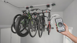 Lift up to six bikes with the motorized multi-bike lifter